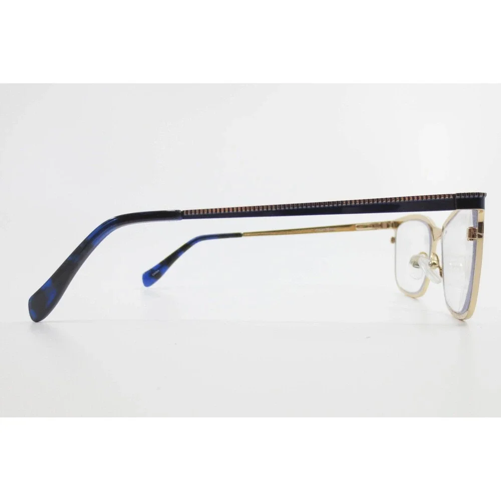 Chelsea Morgan CM 20228 Navy Gold Cat Eye Eyeglasses Frames 53-16-140